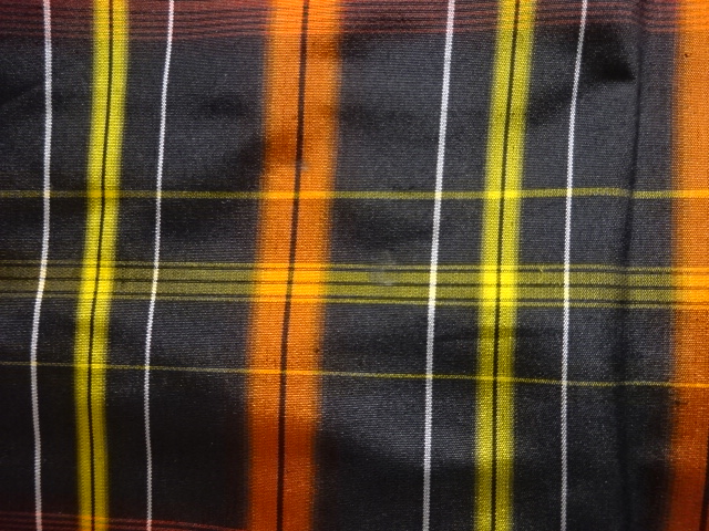  格子織り出し米沢紬着物・道行コートアンサンブル